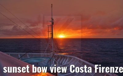 sunset bow view Costa Firenze