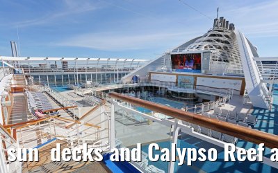 sun  decks and Calypso Reef and Pool Caribbean Princess