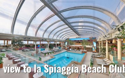 view to la Spiaggia Beach Club Pool Costa Toscana