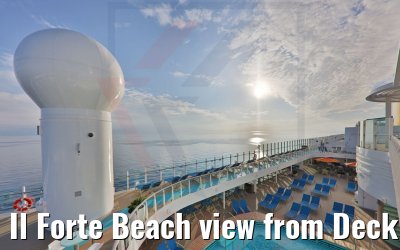 Il Forte Beach view from Deck 19 Costa Toscana