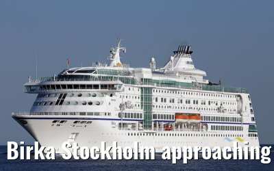 Birka Stockholm approaching port of Warnemünde 19.08.2015