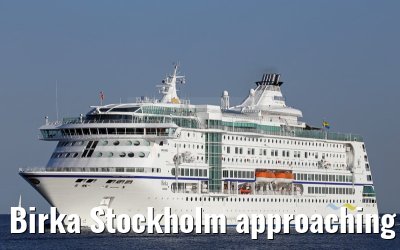 Birka Stockholm approaching port of Warnemünde 19.08.2015