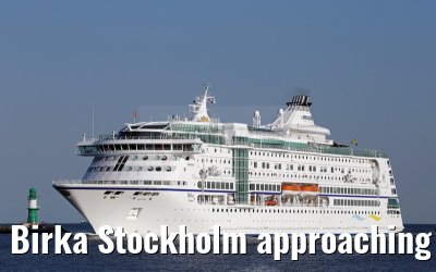 Birka Stockholm approaching port of Warnemünde 19.08.2015
