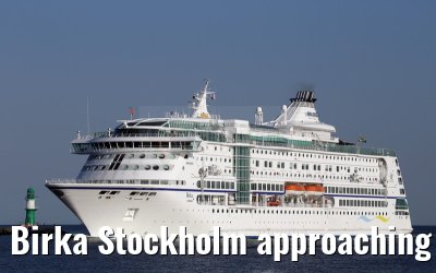 Birka Stockholm approaching port of Warnemünde 19.08.2015
