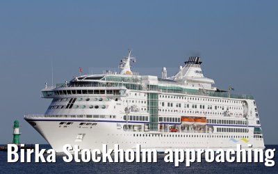 Birka Stockholm approaching port of Warnemünde 19.08.2015