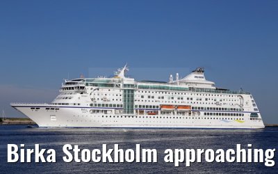 Birka Stockholm approaching port of Warnemünde 19.08.2015