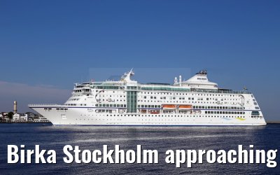 Birka Stockholm approaching port of Warnemünde 19.08.2015