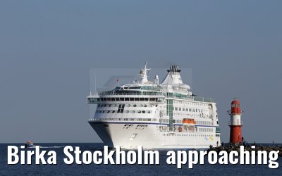 Birka Stockholm approaching port of Warnemünde 19.08.2015
