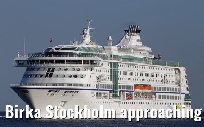 Birka Stockholm approaching port of Warnemünde 19.08.2015