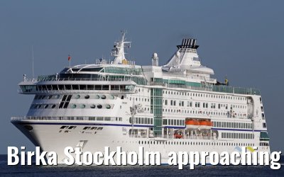 Birka Stockholm approaching port of Warnemünde 19.08.2015