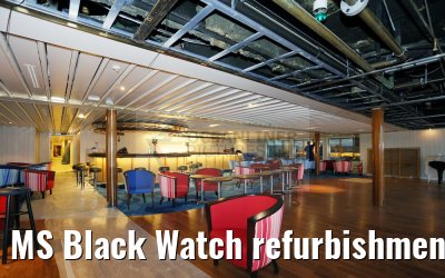 MS Black Watch refurbishment, Lido Lounge with new furniture and new colors 12.12.2016