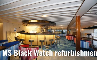 MS Black Watch refurbishment, Lido Lounge with new furniture and new colors 12.12.2016