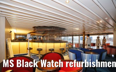 MS Black Watch refurbishment, Lido Lounge with new furniture and new colors 12.12.2016
