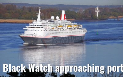 Black Watch approaching port of Hamburg 05. May 2016