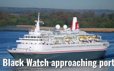 Black Watch approaching port of Hamburg 05. May 2016