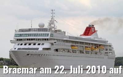 Braemar am 22. Juli 2010 auf dem Nordseekanal