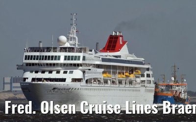 Fred. Olsen Cruise Lines Braemar departing port of Ijmuiden, 01. May 2011
