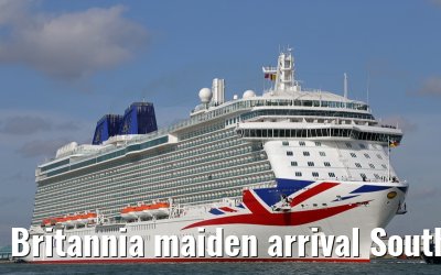 Britannia maiden arrival Southampton 06.03.2015