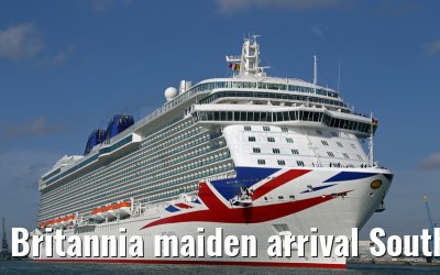 Britannia maiden arrival Southampton 06.03.2015