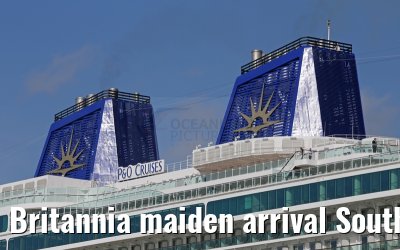 Britannia maiden arrival Southampton 06.03.2015