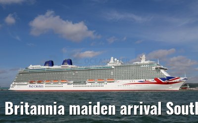 Britannia maiden arrival Southampton 06.03.2015