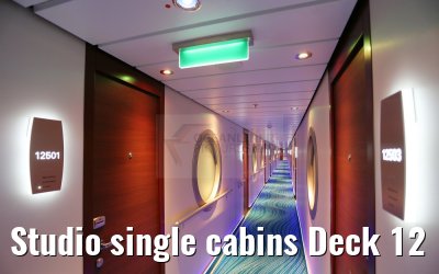 Studio single cabins Deck 12