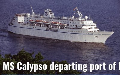 MS Calypso departing port of Hamburg, June 1997