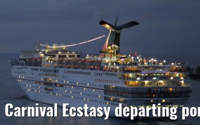Carnival Ecstasy departing port of Nassau, 07. February 2012