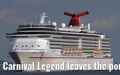 Carnival Legend leaves the port of Hamburg after her maiden call at 09 September 2013