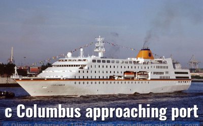 c Columbus approaching port of Hamburg, 16. June 1997