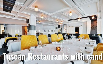 Tuscan Restaurants with candles Celebrity Apex