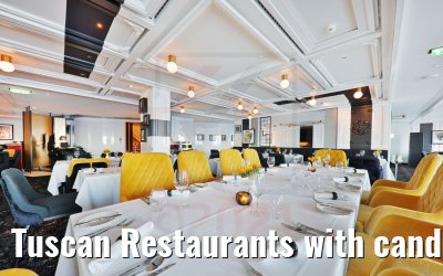 Tuscan Restaurants with candles Celebrity Apex