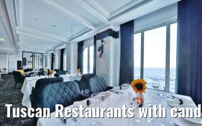 Tuscan Restaurants with candles Celebrity Apex
