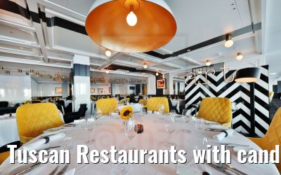 Tuscan Restaurants with candles Celebrity Apex