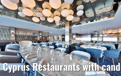 Cyprus Restaurants with candles Celebrity Apex