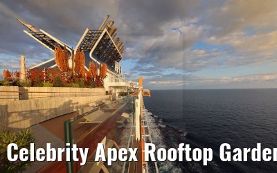 Celebrity Apex Rooftop Garden and funnel view at sunset
