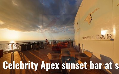 Celebrity Apex sunset bar at sunset
