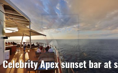 Celebrity Apex sunset bar at sunset