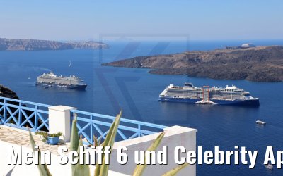 Mein Schiff 6 und Celebrity Apex Santorini 26.09.2021