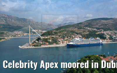 Celebrity Apex moored in Dubrovnik
