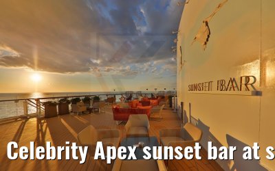 Celebrity Apex sunset bar at sunset