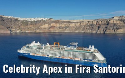 Celebrity Apex in Fira Santorini evening view 26.09.2021