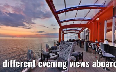 different evening views aboard Celebrity Beyond