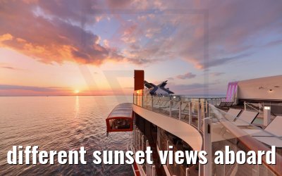 different sunset views aboard Celebrity Beyond