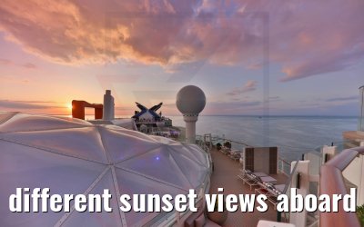 different sunset views aboard Celebrity Beyond