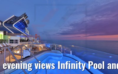evening views Infinity Pool and Sunset Bar Celebrity Beyond