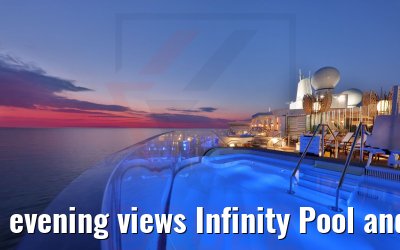 evening views Infinity Pool and Sunset Bar Celebrity Beyond