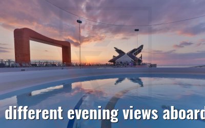 different evening views aboard Celebrity Beyond
