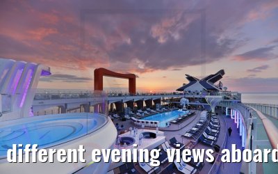 different evening views aboard Celebrity Beyond