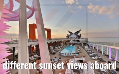 different sunset views aboard Celebrity Beyond
